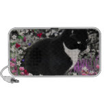 Freckles in Flowers II - Black and White Kitty Speaker