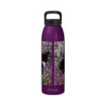 Freckles in Flowers II - Black and White Tux Cat Drinking Bottles
