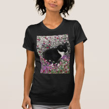 Freckles in Flowers II - Black White Tux Kitty Cat T Shirt