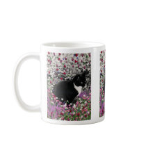 Freckles in Flowers II Mug - Tuxedo Cat mugs