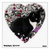 Freckles in Flowers II - Tux Cat Wall Skins