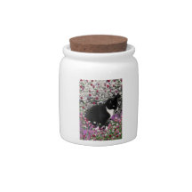 Freckles in Flowers II - Tux Kitty Cat Candy Dish