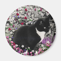 Freckles in Flowers II - Tux Kitty Cat Magnets