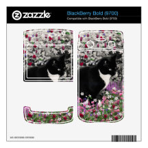 Freckles in Flowers II - Tux Kitty Cat Decal For BlackBerry Bold