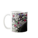 Freckles in Flowers II - Tuxedo Cat mugs