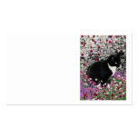 Freckles in Flowers II - Tuxedo Kitty Cat Business Card