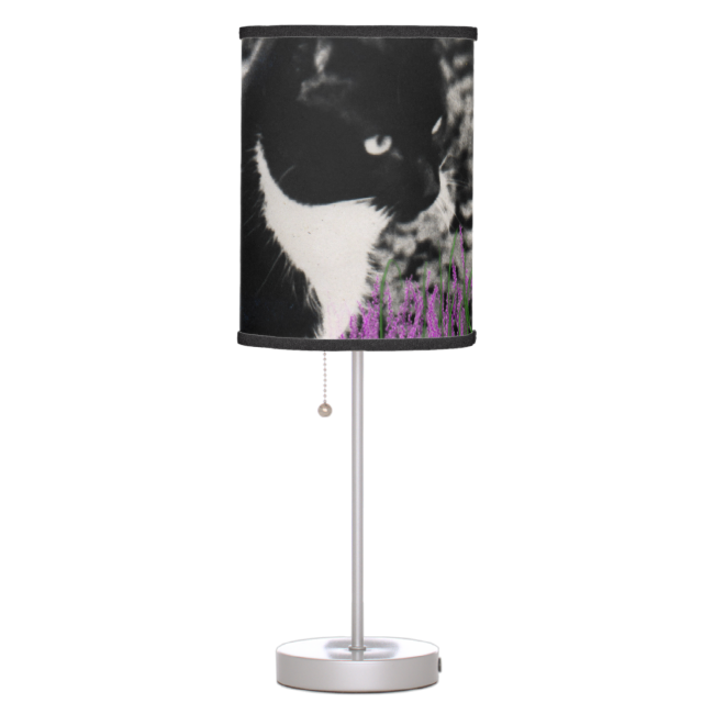 Freckles in Flowers II, Tuxedo Kitty Cat Lamps Freckles in Flowers II, Tuxedo Kitty Cat Lamps