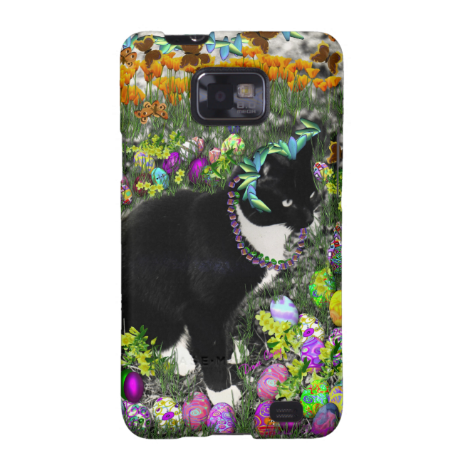 Freckles, Tux Cat, in the Hunt for Easter Eggs Samsung Galaxy SII Cover