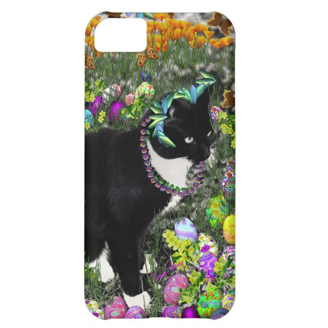 Freckles, Tux Cat, in the Hunt for Easter Eggs iPhone 5C Cases