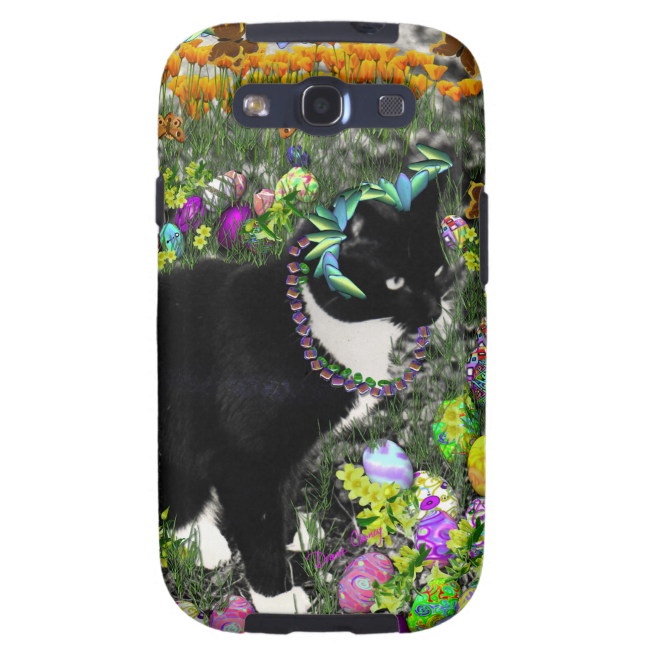 Freckles, Tux Cat, in the Hunt for Easter Eggs Galaxy SIII Cases Freckles, Tux Cat, in the Hunt for Easter Eggs Galaxy SIII Cases