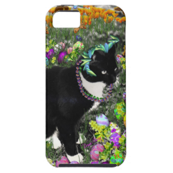 Freckles, Tux Cat, in the Hunt for Easter Eggs iPhone 5 Covers