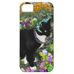 Freckles, Tux Cat, in the Hunt for Easter Eggs iPhone 5 Cases