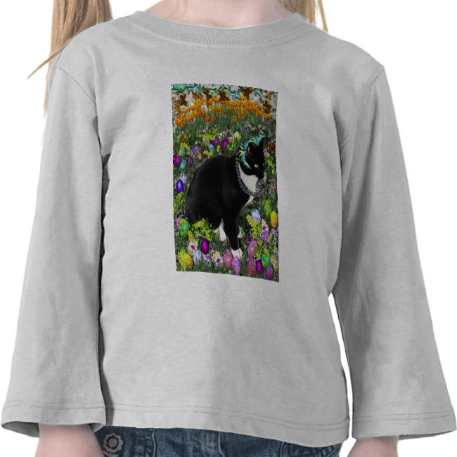 Freckles, Tux Cat, in the Hunt for Easter Eggs T-shirts Freckles, Tux Cat, in the Hunt for Easter Eggs T-shirts
