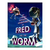 Fred and The Worm (Poster) posters by bluebellylizard Fred and The Worm (Poster) posters