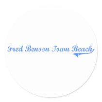 Fred Benson Town Beach Rhode Island Classic Design Round Sticker
