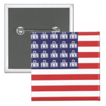 Fred Flag Pinback Buttons