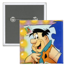 Fred Flintstone Look In Mirror Pinback Buttons