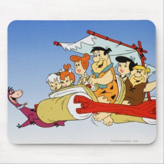 Fred Flintstone Wilma Barney and Betty Pebbles Bam mousepad