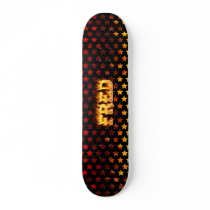 Fred skateboard fire and flames design.
