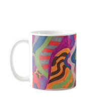 Fred the Cosmic Worm, Abstract Art Mug by RLMdesignes Fred the Cosmic Worm, Abstract Art Mug