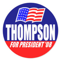 Fred Thompson For President 08 Sticker by jjackson72 Fred Thompson For President 08 Sticker