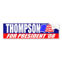 Fred Thompson For President 2008 Bumper Sticker bumper stickers