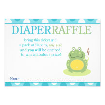 Freddy the Frog Baby Shower Diaper Raffle Card