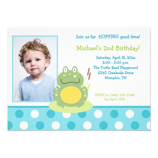 Freddy the Frog Photo Birthday Invitation