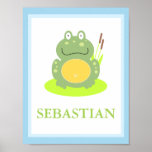 FREDDY the POND FROG CUSTOM NAME PRINT posters