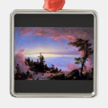 Frederic Edwin Church - Above the clouds at sunris Christmas Ornaments