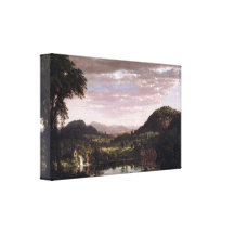 Frederic Edwin Church - New England Landscape Stretched Canvas Prints