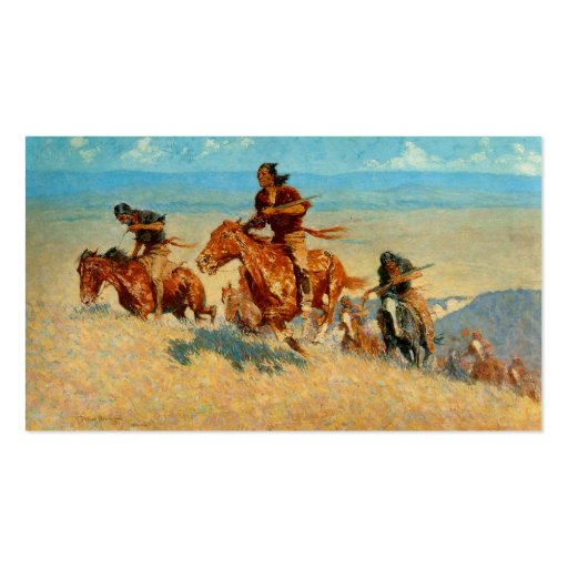 Frederic Remington's The Buffalo Runners (1909) Business Card (back side)