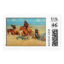 Frederic Remington's The Buffalo Runners (1909) postage by MasterpieceGallery Frederic Remington's The Buffalo Runners (1909) postage