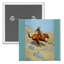 Frederic Remington's The Cowboy (1902) Button