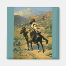 Frederic Remington's The Indian Trapper (1889) Fridge Magnets