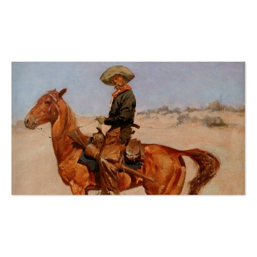Frederic Remington's The Puncher (1895) Business Cards (back side)