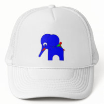 Frederic the Frog - hiding behind Blueberry's ear hats