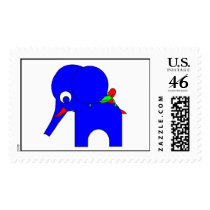 Frederic the Frog - hiding behind Blueberry's ear postage