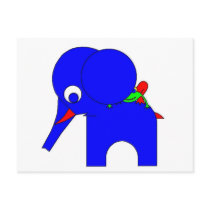 Frederic the Frog - hiding behind Blueberry's ear postcards