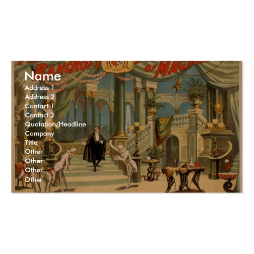 Frederick Bancroft, 'The Magician's Palace' Business Card Template