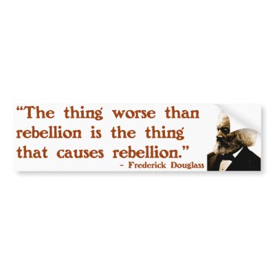 Frederick Douglass on Rebellion Bumper Sticker by irregulargoods