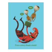 Free a story - read a book! postcards