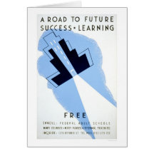 Free Adult Schools 1938 WPA Greeting Cards