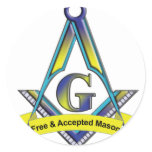 Free and Accepted Masons Round Sticker