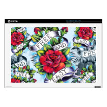 Free and Easy watercolor rose tattoo art. Decals For Laptops