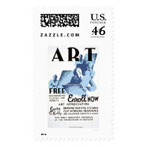 Free Art Classes 1936 WPA Stamps
