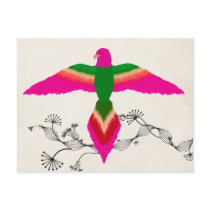 free as a bird pink post card