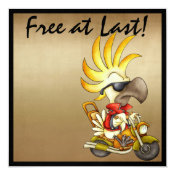 Free at Last Biker - SRF 5.25x5.25 Square Paper Invitation Card