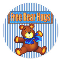 Free Bear Hugs Round Stickers