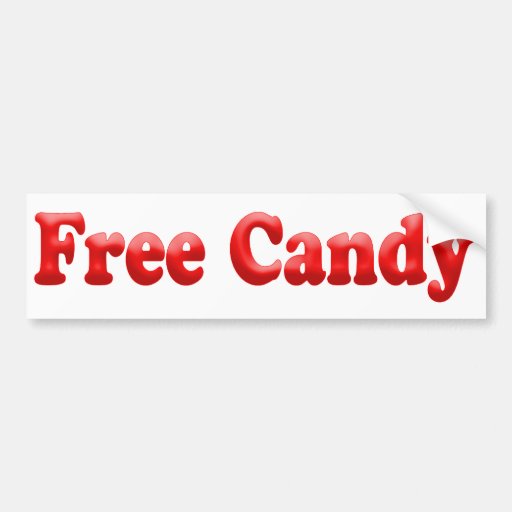 Free Candy Car Bumper Sticker Zazzle